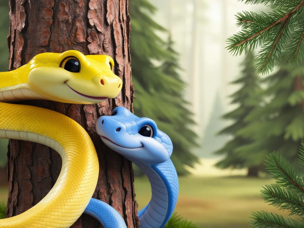 Snakes on Pine Tree